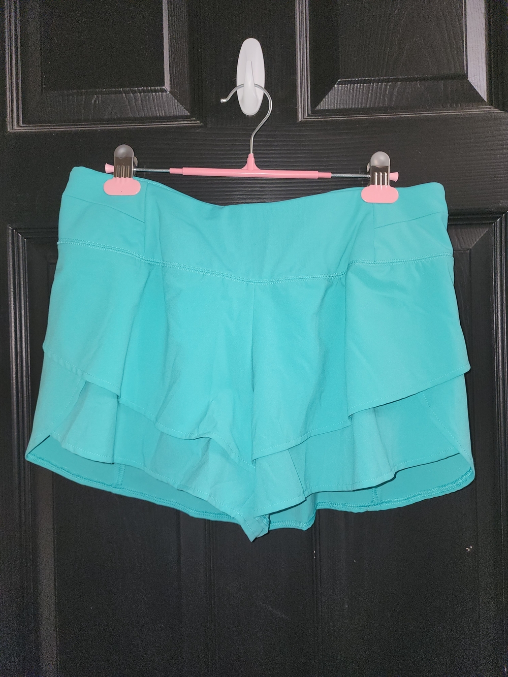 CALIA by Carrie Underwood Aqua Ruffle Athletic Shorts